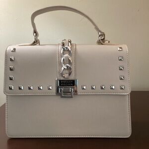 Badgley Mischka Ivory Studded Satchel